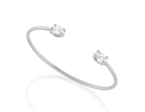 BRACELETE BANHADO A RHODIUM COM ZIRCÔNIAS