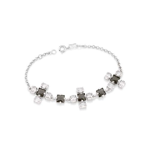 PULSEIRA BANHADA A RHODIUM COM CRISTAIS