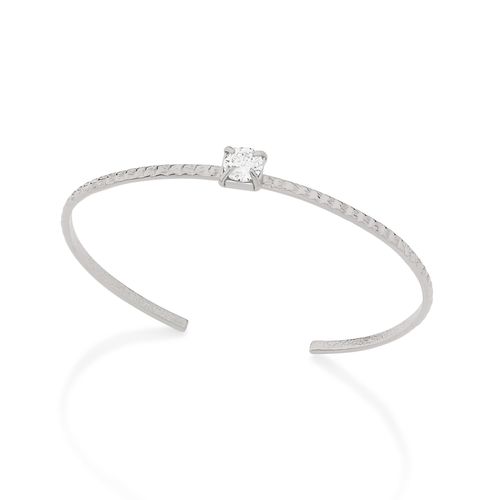 PULSEIRA BANHADA A RHODIUM COM ZIRCÔNIA.