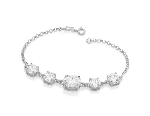 PULSEIRA BANHADA A RHODIUM COM ZIRCÔNIAS