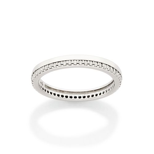 ALIANÇA BANHADA A PLATINA COM ZIRCÔNIAS