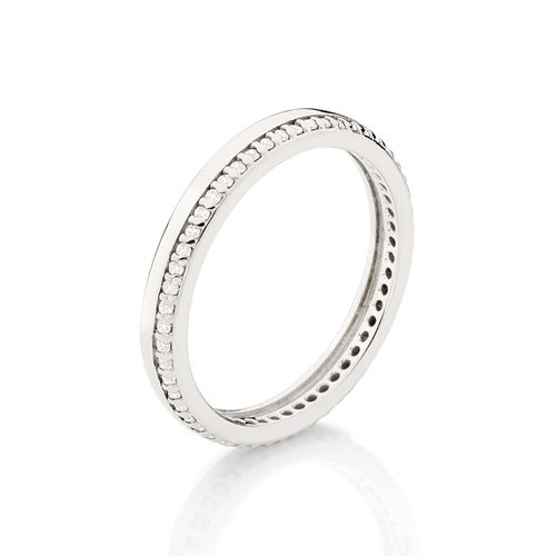 ALIANÇA BANHADA A PLATINA COM ZIRCÔNIAS