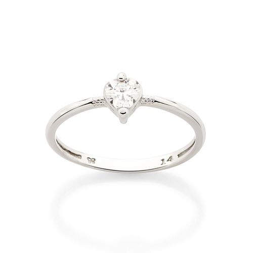 ANEL SOLITÁRIO CORAÇÃO BANHADO A PLATINA