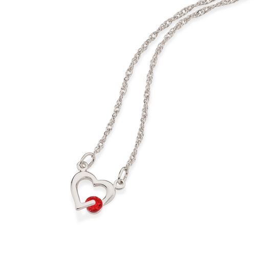 CORDÃO BANHADO A RHODIUM COM CORAÇÃO