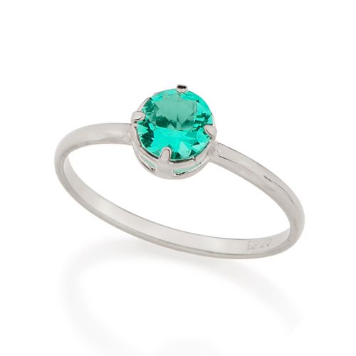 ANEL SOLITÁRIO BANHADO A RHODIUM COM CRISTAL