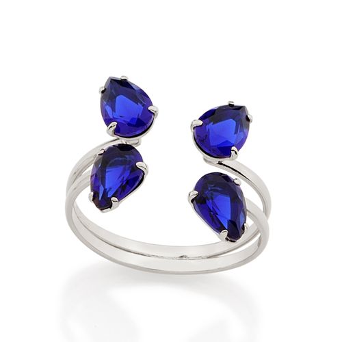 ANEL BANHADO A RHODIUM COM CRISTAIS