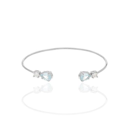 BRACELETE BANHADO A RHODIUM COM CRISTAIS E ZIRCÔNIAS