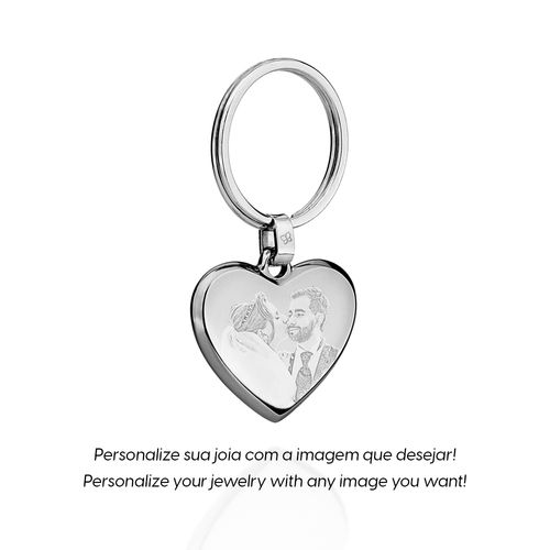 CHAVEIRO CORAÇÃO PERSONALIZÁVEL DE AÇO