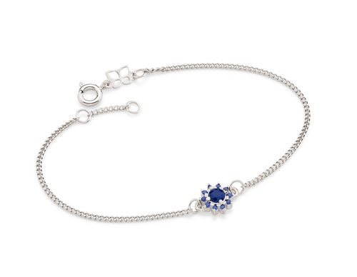 PULSEIRA BANHADA A RHODIUM COM PINGENTE FLOR DE ZIRCÔNIAS