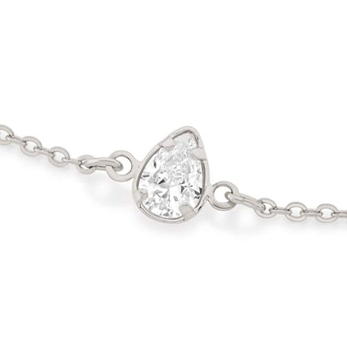 PULSEIRA BANHADA A RHODIUM COM ZIRCÔNIA GOTA