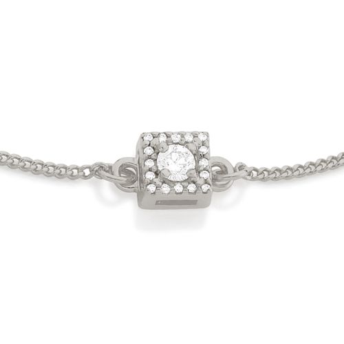 PULSEIRA BANHADA A RHODIUM COM ZIRCÔNIAS