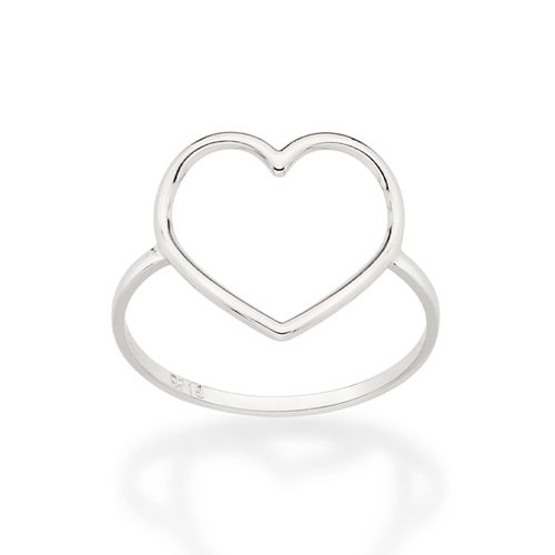 ANEL CORAÇÃO BANHADO A PLATINA