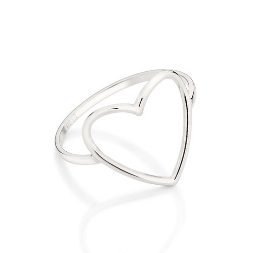 ANEL CORAÇÃO BANHADO A PLATINA