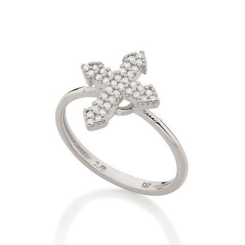 ANEL CRUZ BANHADO A RHODIUM COM ZIRCÔNIAS