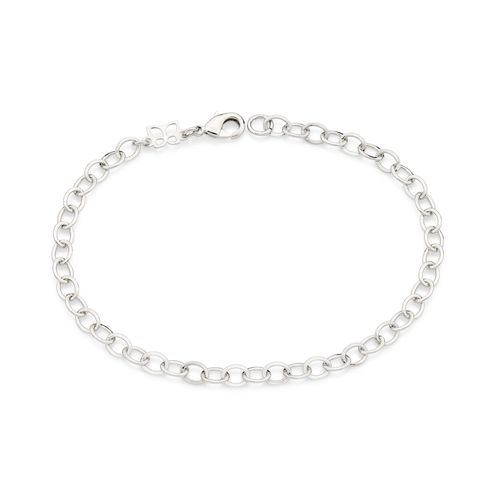 PULSEIRA ELO CADEADO OVAL BANHADA A PLATINA