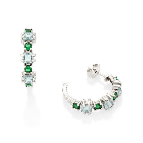 BRINCO MEIA ARGOLA BANHADO A PLATINA