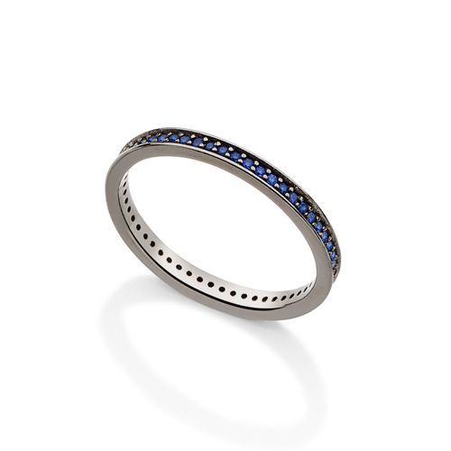 ALIANÇA BANHADA A RHODIUM NEGRO COM ZIRCÔNIAS