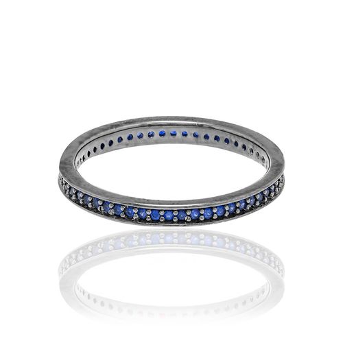 ALIANÇA BANHADA A RHODIUM NEGRO COM ZIRCÔNIAS