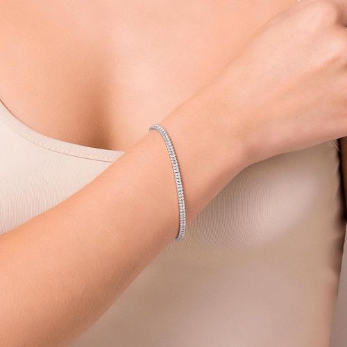 PULSEIRA RIVIERA BANHADA A PLATINA COM ZIRCÔNIAS