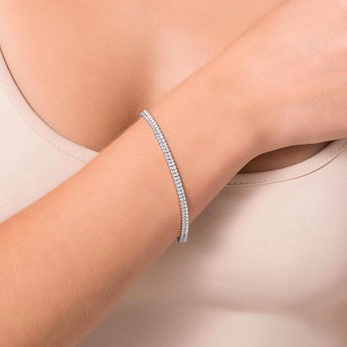 PULSEIRA RIVIERA BANHADA A PLATINA COM ZIRCÔNIAS