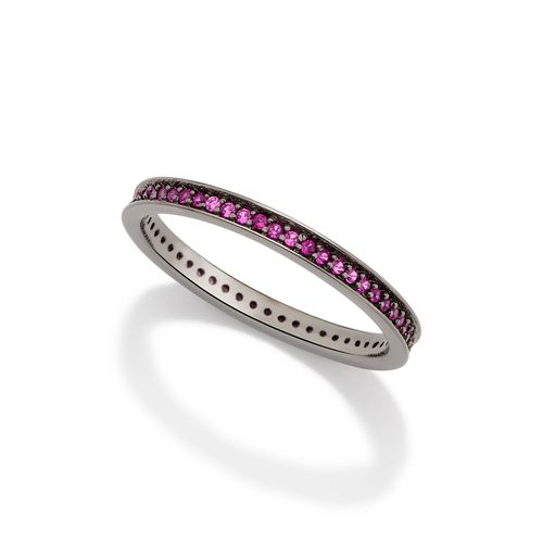 ALIANÇA BANHADA A RHODIUM NEGRO COM ZIRCÔNIAS