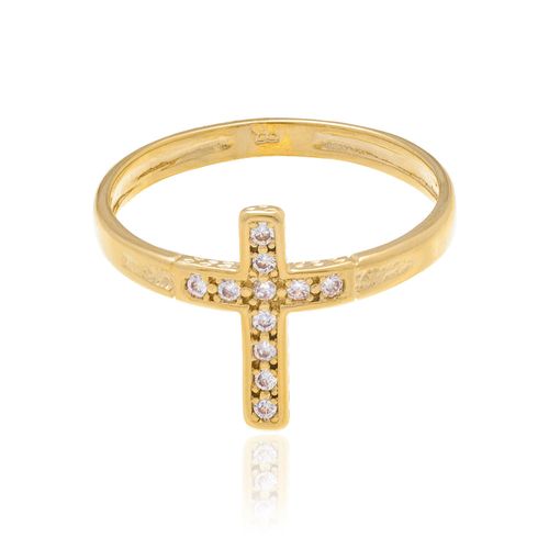 ANEL BANHADO A OURO 18K COM ZIRCÔNIAS
