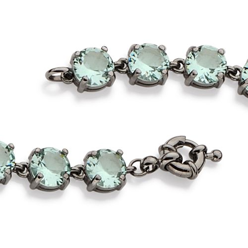 PULSEIRA BANHADA A RHODIUM NEGRO COM CRISTAIS