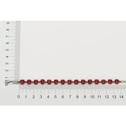 PULSEIRA BANHADA A RHODIUM NEGRO COM CRISTAIS REDONDOS