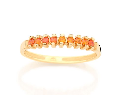 MEIA ALIANÇA BANHADA A OURO 18K COM ZIRCÔNIAS