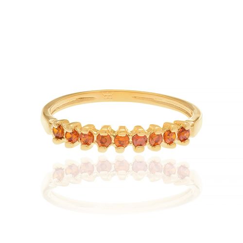 MEIA ALIANÇA BANHADA A OURO 18K COM ZIRCÔNIAS