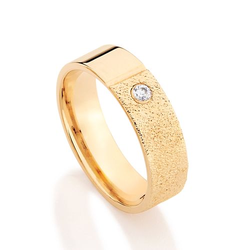 ALIANÇA BANHADO A OURO 18K COM ZIRCÔNIA
