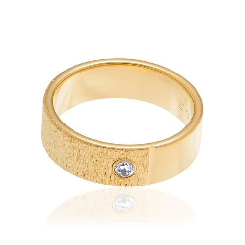 ALIANÇA BANHADO A OURO 18K COM ZIRCÔNIA