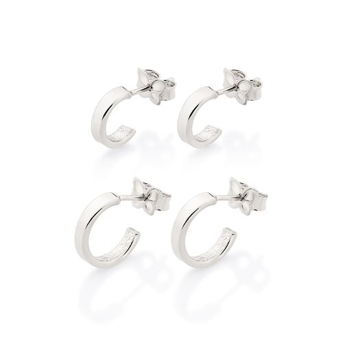 KIT BRINCO MEIA ARGOLAS BANHADO A PLATINA