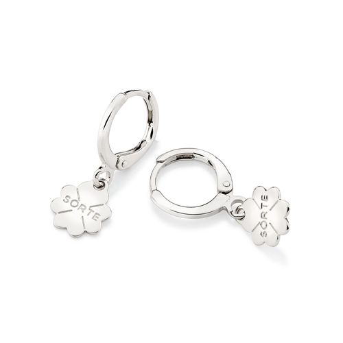 BRINCO ARGOLA TREVO BANHADO A PLATINA