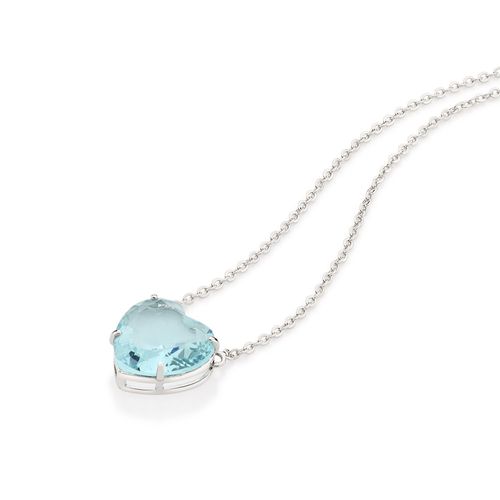 GARGANTILHA CORAÇÃO BANHADA A PLATINA COM CRISTAL