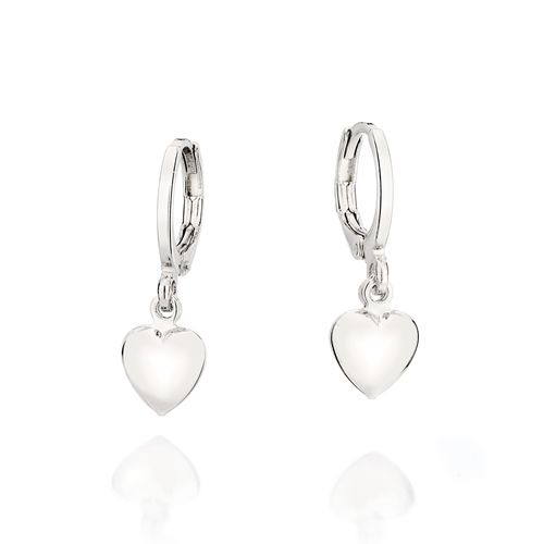 BRINCO ARGOLA CORAÇÃO ALMOFADA BANHADO A PLATINA