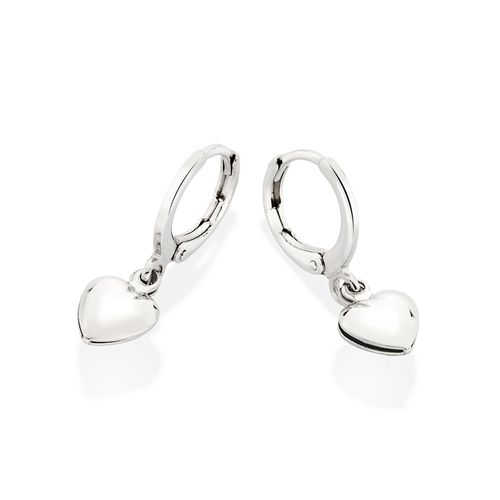 BRINCO ARGOLA CORAÇÃO ALMOFADA BANHADO A PLATINA