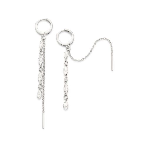 BRINCO ARGOLA VERSÁTIL BANHADO A PLATINA COM ZIRCÔNIAS