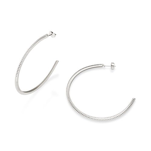 BRINCO MEIA ARGOLA BANHADA A PLATINA