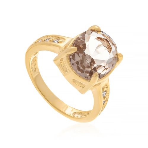 ANEL SOLITÁRIO BANHADO A OURO 18K