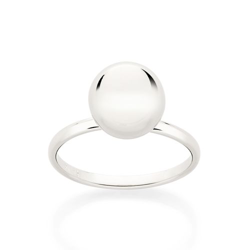 ANEL SOLITÁRIO BOLA BANHADO A PLATINA