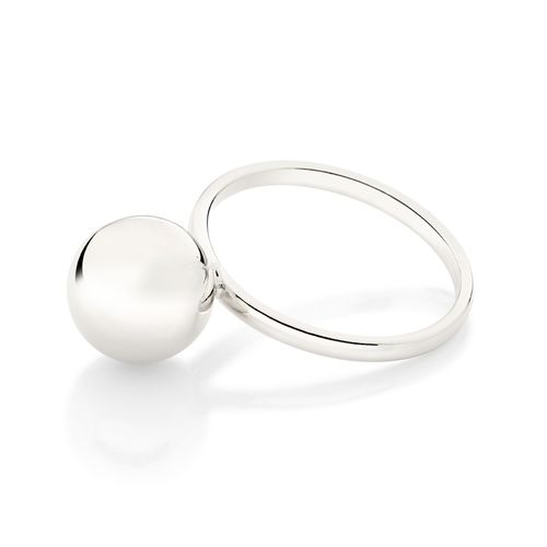 ANEL SOLITÁRIO BOLA BANHADO A PLATINA