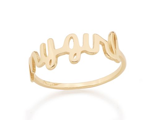 ANEL BANHADO A OURO 18K COM ESCRITA MY GIRL