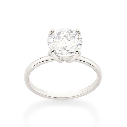 ANEL SOLITÁRIO FLOR TULIPA BANHADO A PLATINA