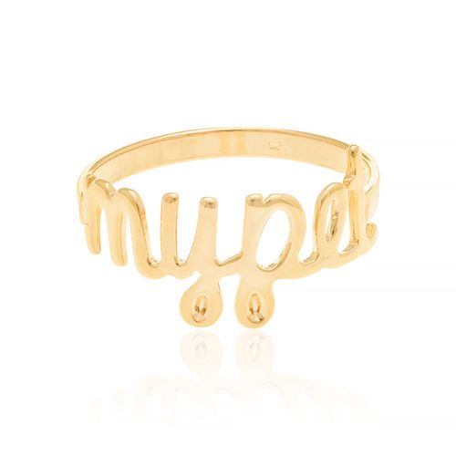 ANEL BANHADO A OURO 18K COM ESCRITA MY PET