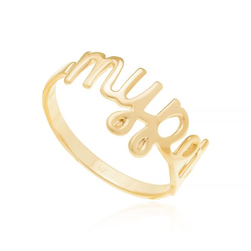 ANEL BANHADO A OURO 18K COM ESCRITA MY PET