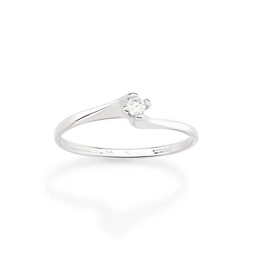 ANEL SOLITÁRIO BANHADO A PLATINA COM ZIRCÔNIA