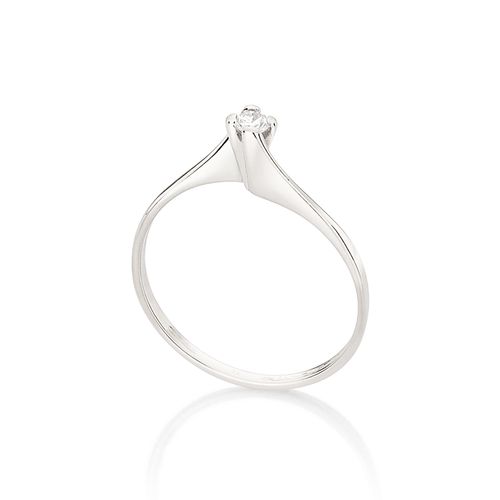 ANEL SOLITÁRIO BANHADO A PLATINA COM ZIRCÔNIA