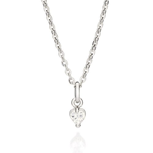 PINGENTE SOLITÁRIO CORAÇÃO BANHADO A PLATINA