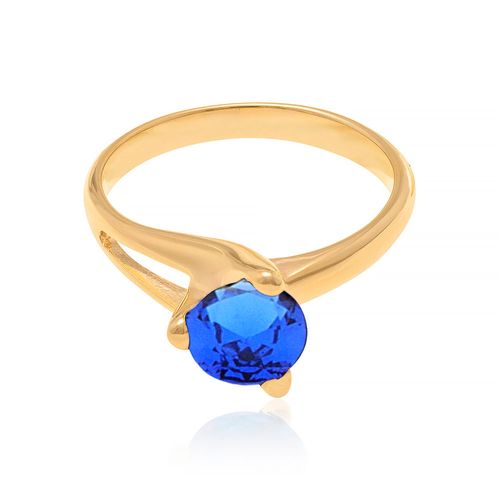 ANEL SOLITÁRIO BANHADO A OURO 18K COM ZIRCÔNIA